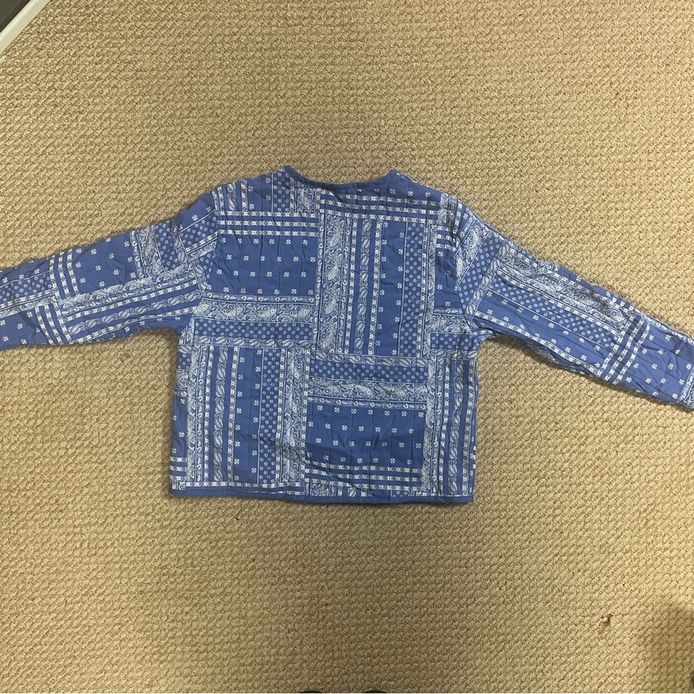 Como Vintage Blue Quilted Patchwork Jacket - image 4